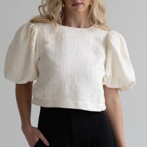 Elegant Cream Puff Sleeve Blouse